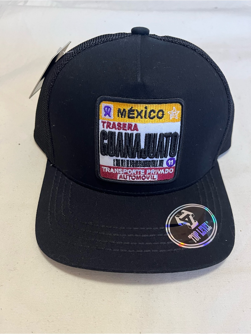 Black Guanajuato heavy embroidery Patch Trucker Cap